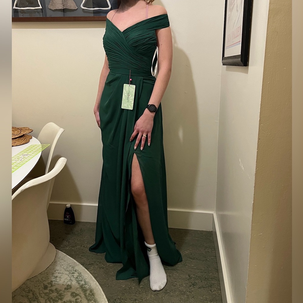 Emerald GREEN maxi long chiffon dress from for her and for him
